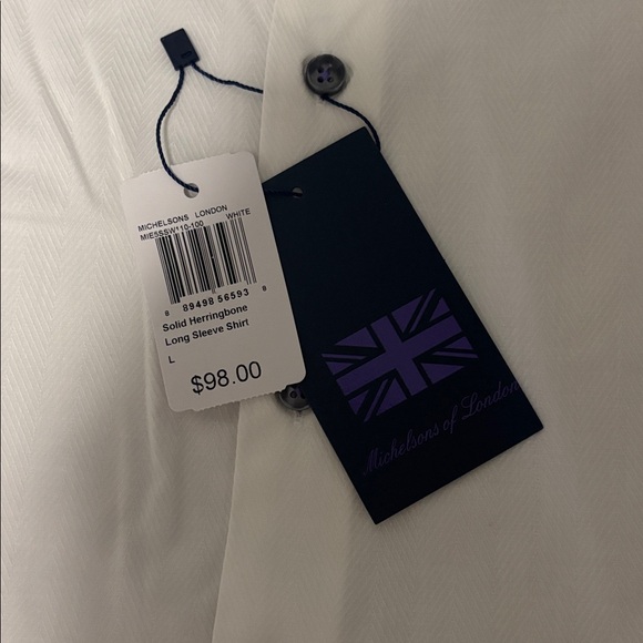 Michelson of London White Dress Shirt Size: Large NWT - Picture 4 of 7